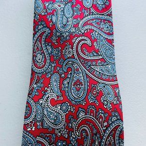 Surrey Sophisticates Mens Neck Tie Silk Paisley Print Made in USA like new